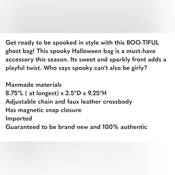 🔹️ BETSEY JOHNSON🔹️ XOGHOSTY WHITE GLITTER CROSSBODY BAG 👻 - Picture 5 of 5